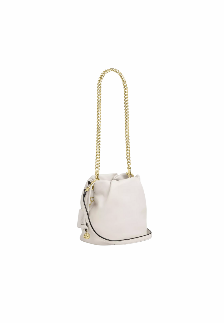 ( PREORDER ) Coach Faye Mini Drawstring Crossbody Bag In Gold Chalk CDB67