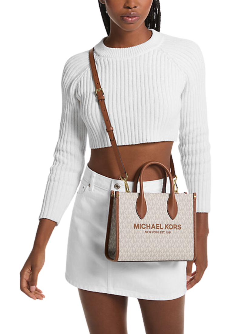 Michael Kors Mirella 35F2G7ZC5B Small Crossbody Tote Bag In Vanilla