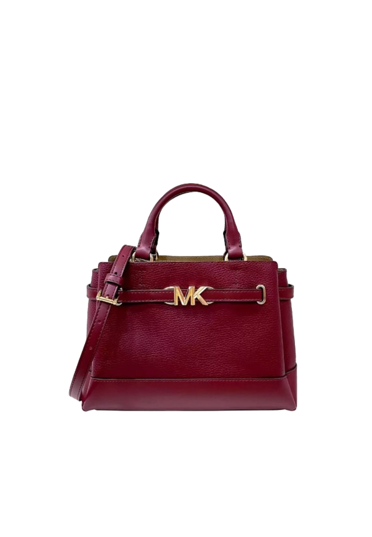 Michael Kors Reed Small Satchel Bag Pebbled Leather In Dark Cherry 35S3G6RS1T