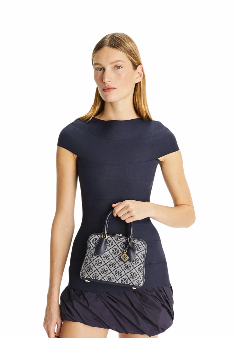 Tory Burch Mini T Monogram Jacquard Swing Satchel Bag In Tory Navy 155620