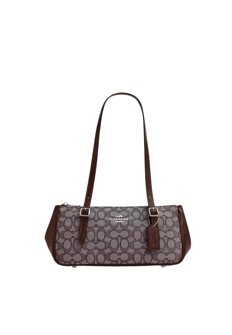 ( PREORDER ) Coach Asher In Signature Jacquard Shoulder Bag In Oak Maple CBJ03