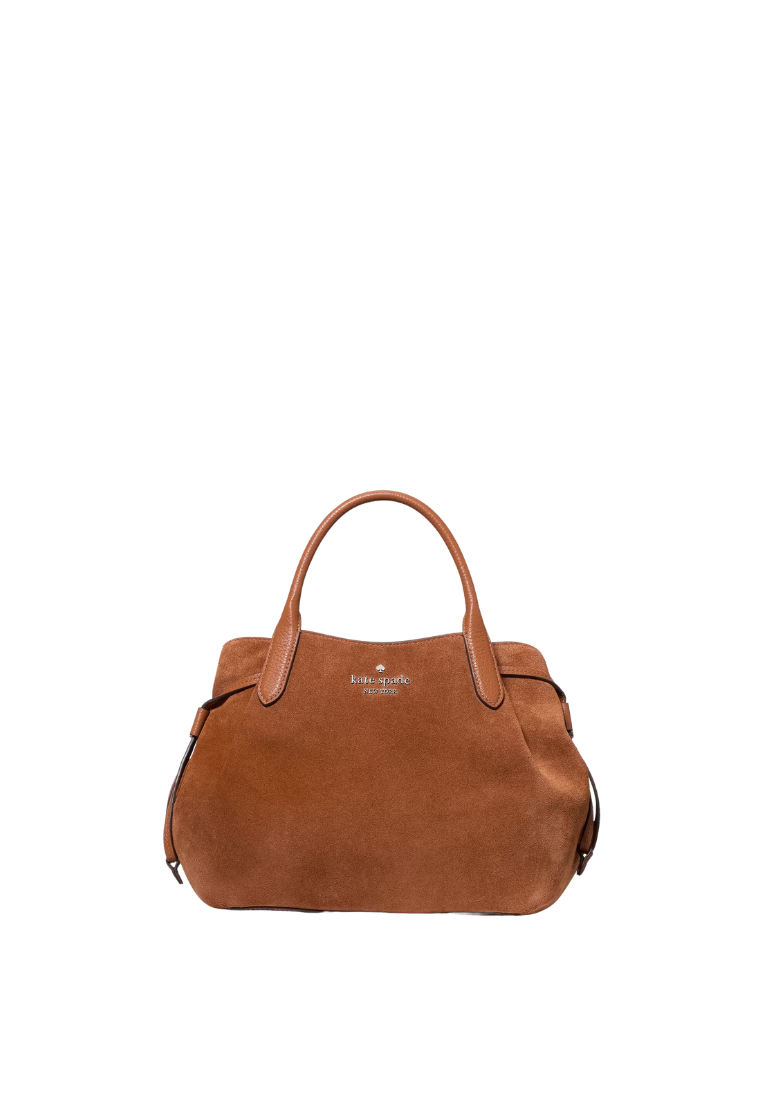 ( PREORDER ) Kate Spade Dumpling Suede Small Satchel Bag In Warm Gingerbread KM141