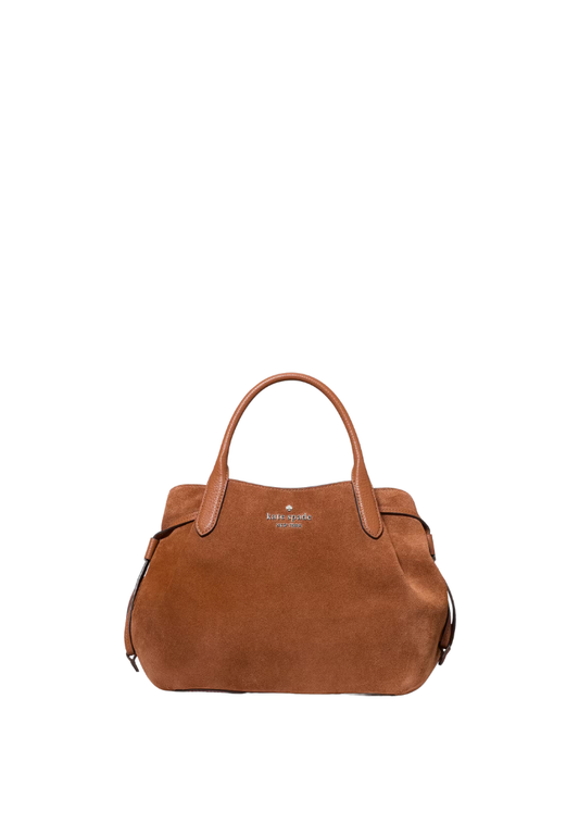 ( PREORDER ) Kate Spade Dumpling Suede Small Satchel Bag In Warm Gingerbread KM141