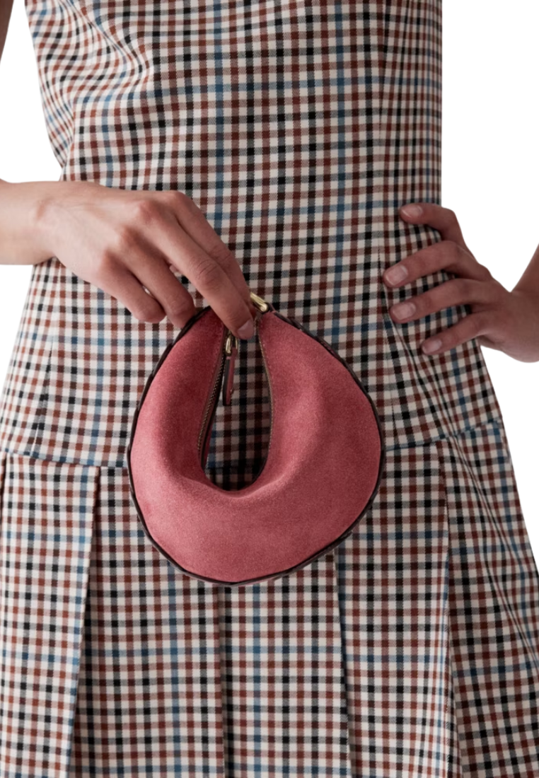 ( PREORDER ) Kate Spade Duo Dot Suede Mini Shoulder Bag In Pomegranate KP530