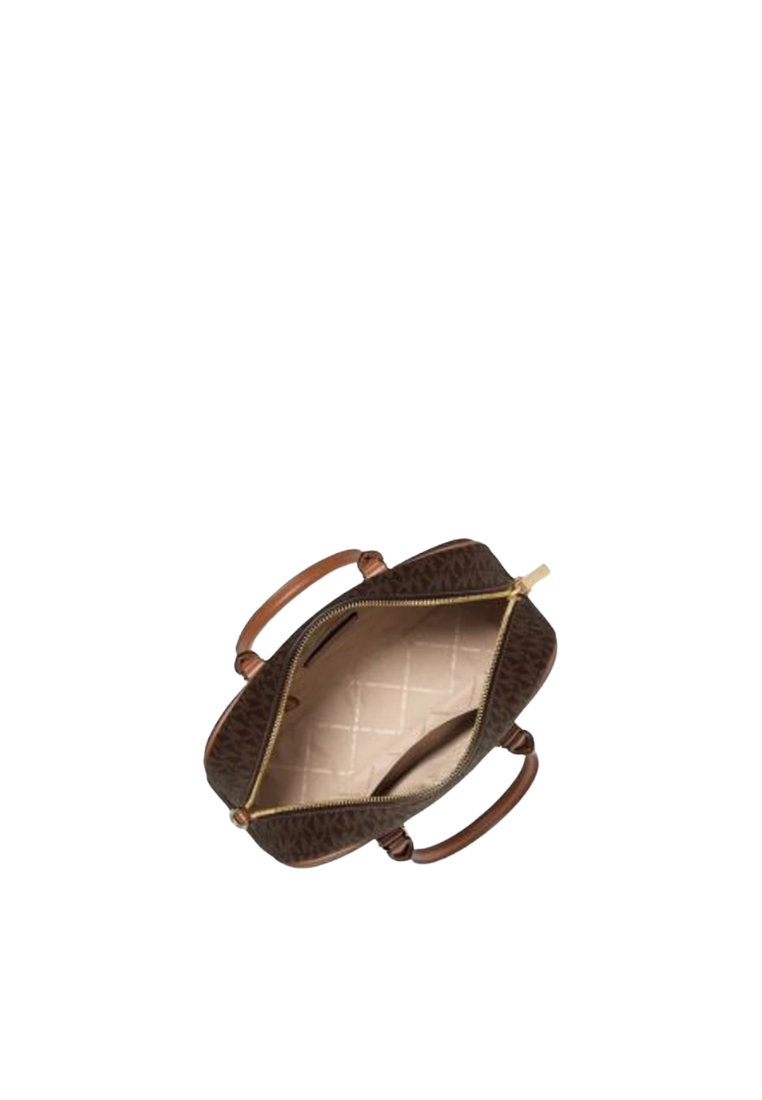 ( PREORDER ) Michael Kors Thompson Medium Signature Logo Satchel Bag In Brown 35F5G7OS6B