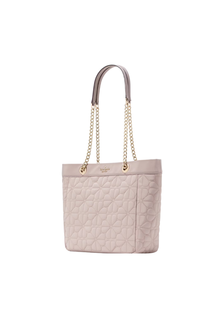 Kate Spade Spade Flower Quilted Nylon Tote Bag In Cozy Grey KK156
