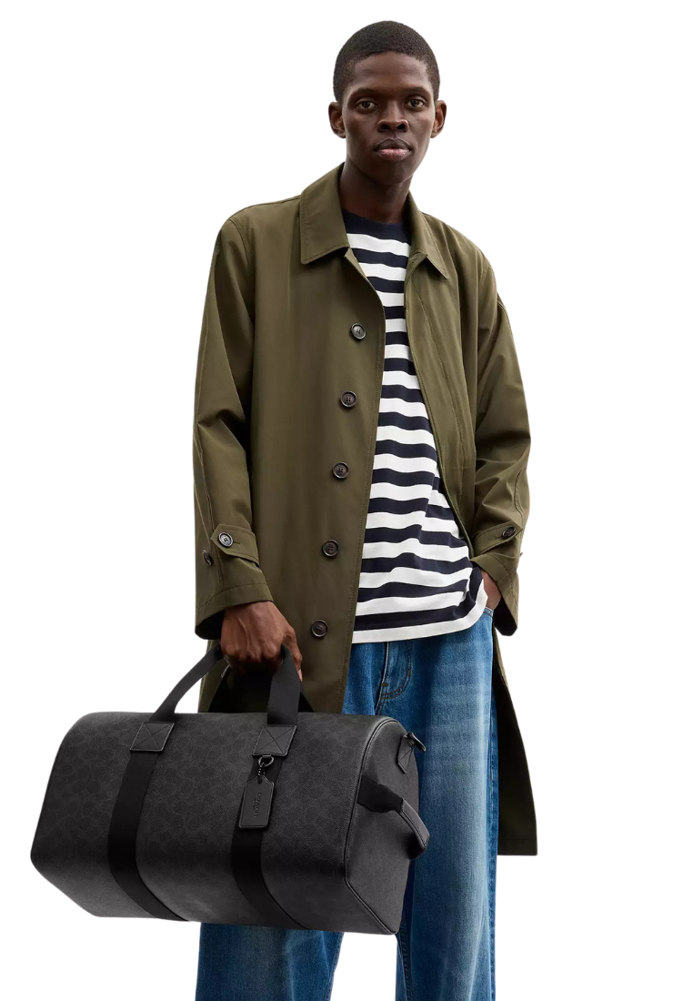 ( PREORDER ) Coach Explorer 45 In Signature Canvas Duffle Bag In Matte Black CET53