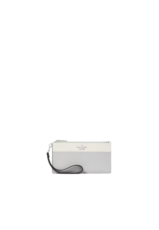 Kate Spade Madison Double Zip Wristlet In Platinum Grey KC507