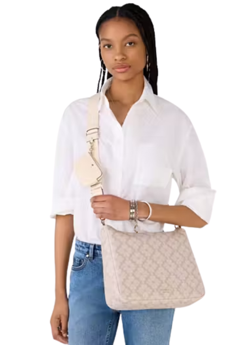 Kate Spade Signature Spade Flower Crossbody Bag Large In Dark Beige KK148