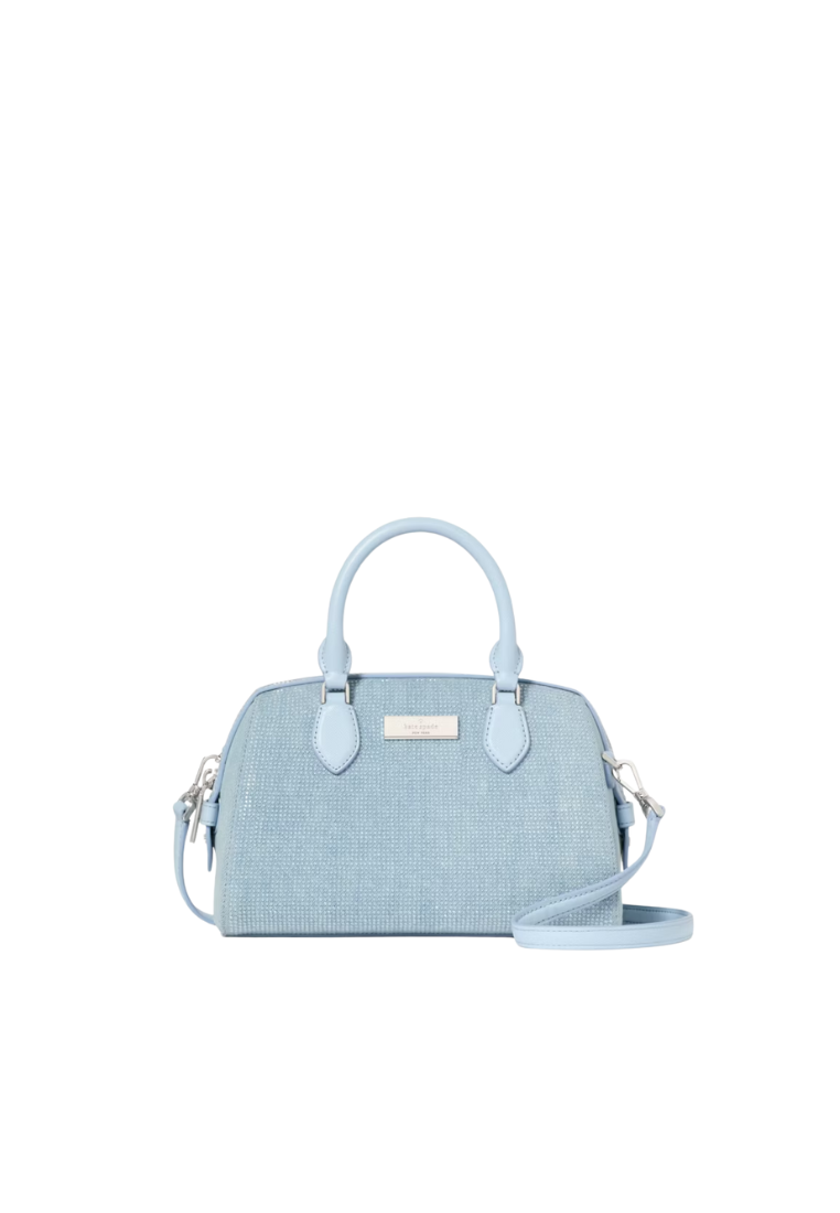 Kate Spade Madison Studded Denim Small Dolly Duffle Handbag In Blue Multi KK204