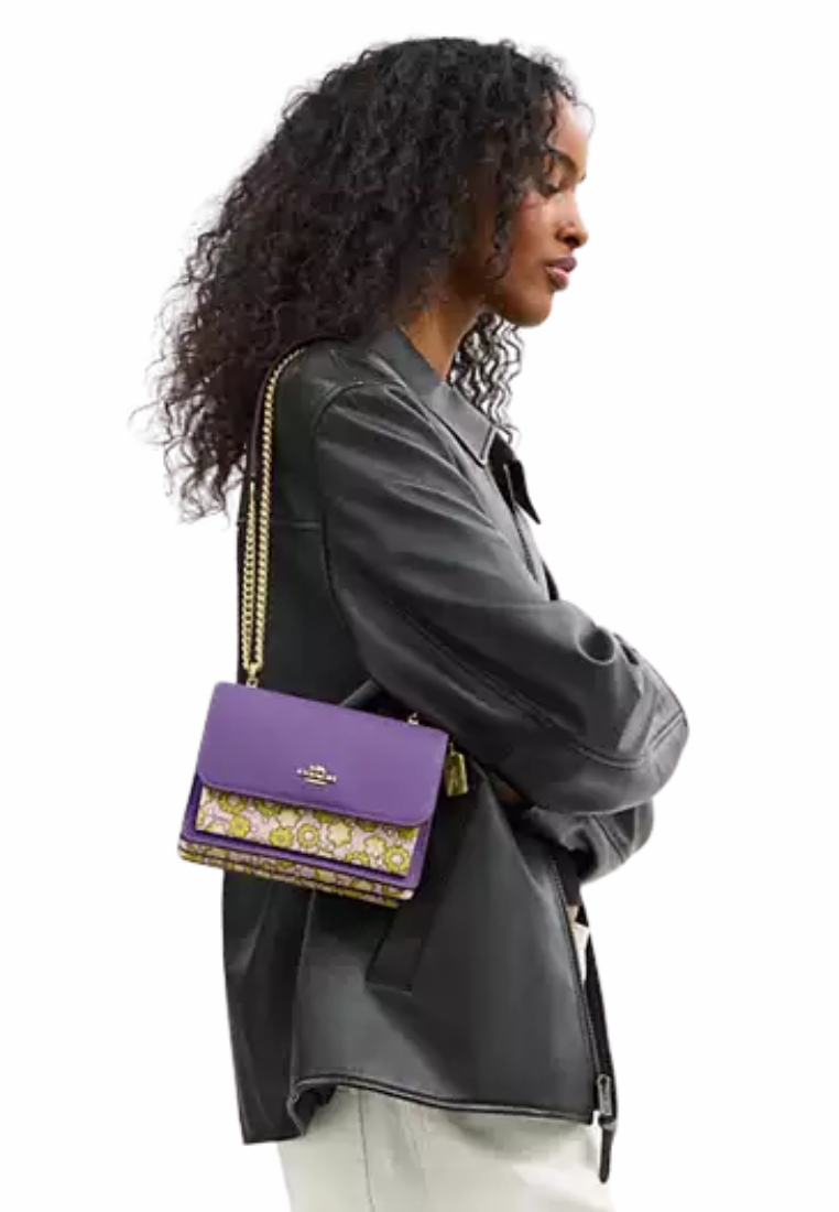 Coach Mini Klare Crossbody Bag Colorblock With Floral Print In Lilac Multi CBM62