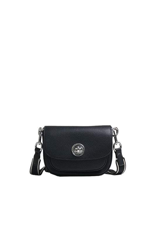 Marc Jacobs Turnlock Logo Mini Crossbody Bag In Black 4R3HMS002H02