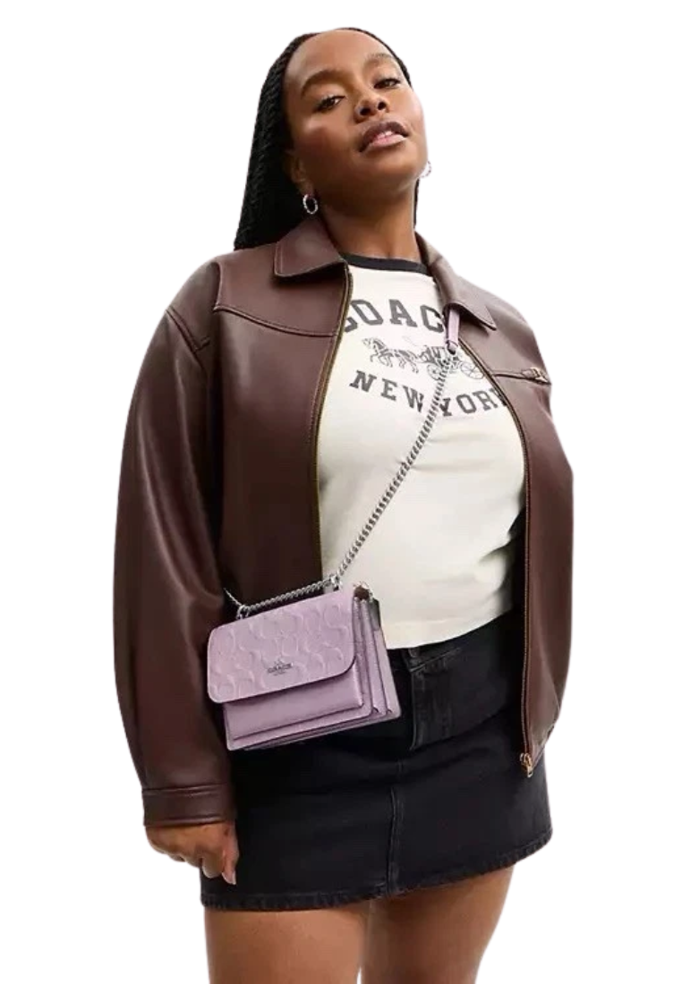 Coach Mini Klare Crossbody Bag In Signature Leather In Light Violet CDB11