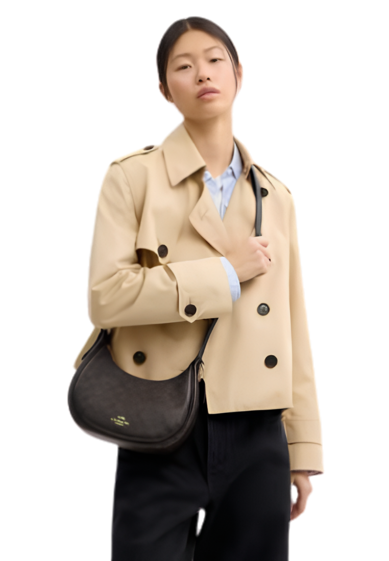 Coach Emily Shoulder Bag In Signature Canvas In Walnut Black CDX17