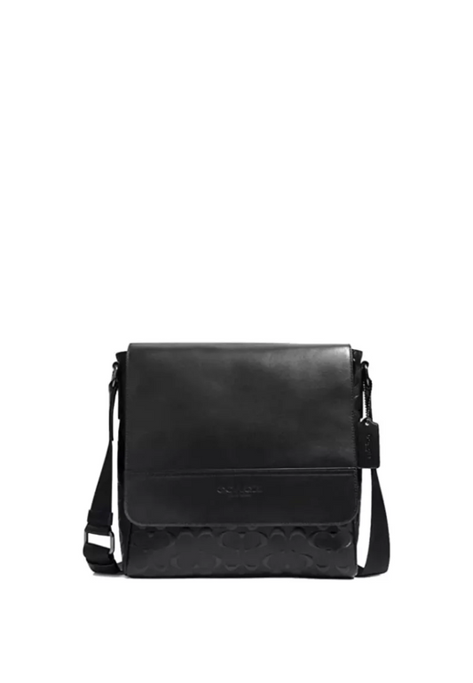 Coach Houston Map 4006 Embossed Crossbody Bag In Black