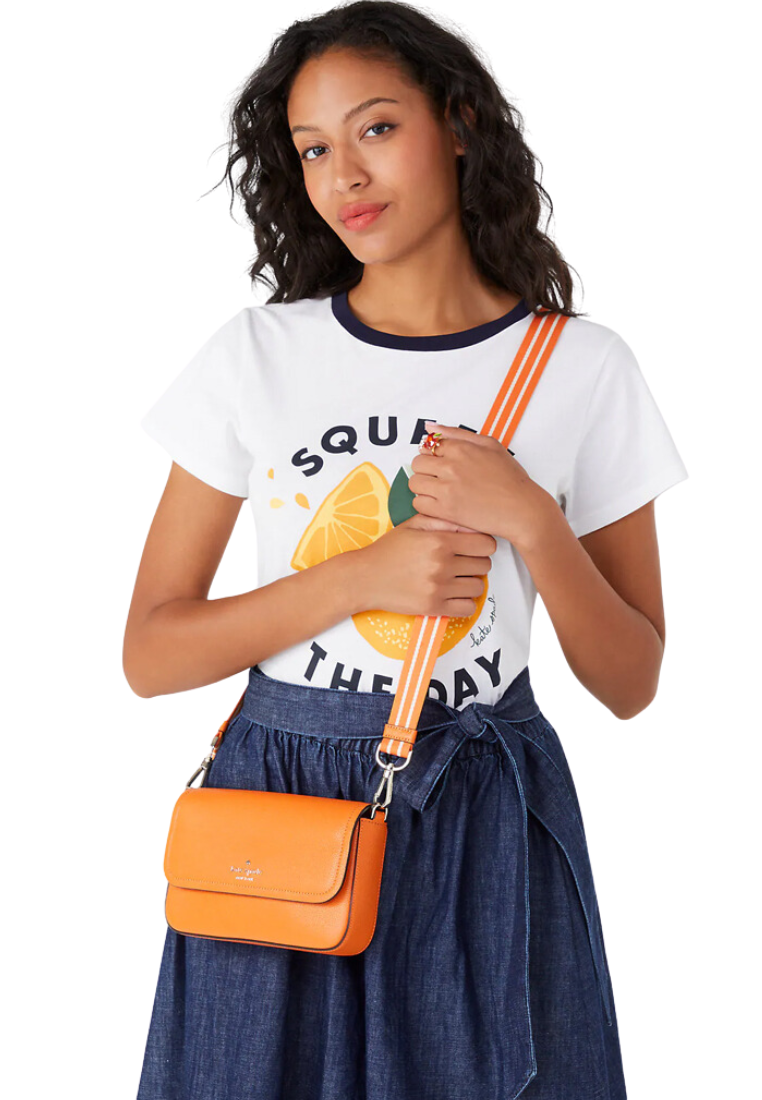 Kate Spade Rosie Flap Crossbody Bag In Carrot KA646