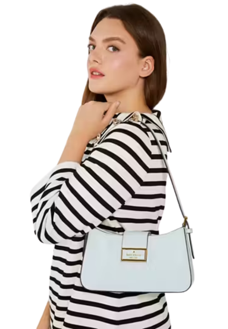 Kate Spade Reegan Shoulder Bag Patent Small In Hazy Morning KF530