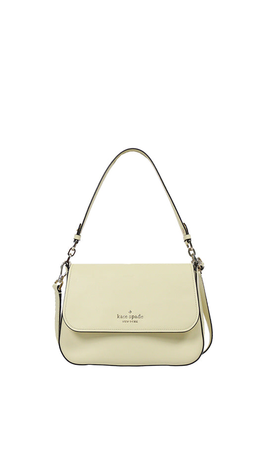 Kate Spade Staci K9324 Saffiano Leather Flap Shoulder Bag In Lemon Fond