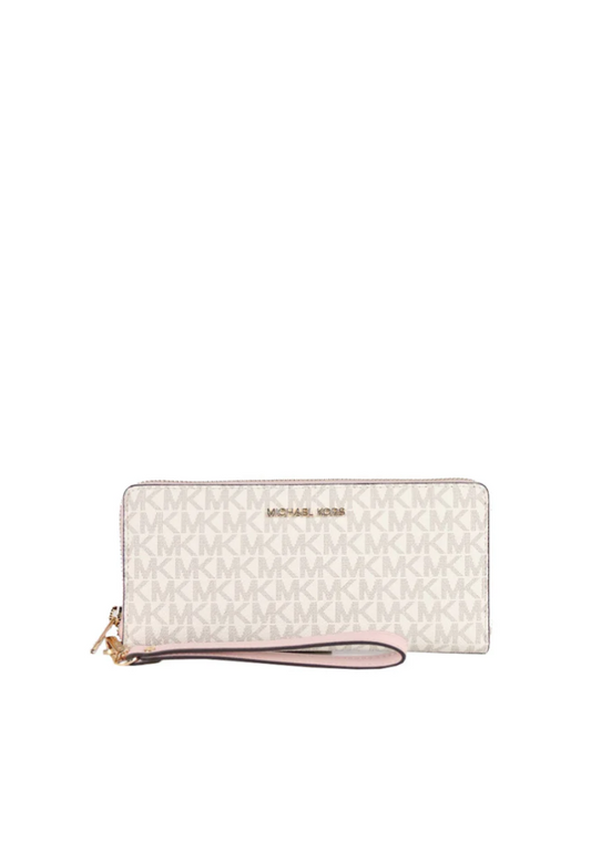 Michael Kors Women's Large Signature 35F8GTVT3B Jet Set Travel Continental Wallet In Powder Blush Multi