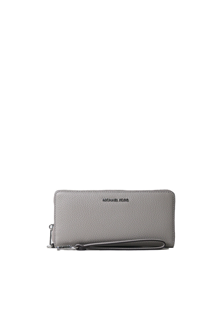 Michael Kors Large Continental Wallet Grained Leather In Pearl Grey 35F7STVE7L