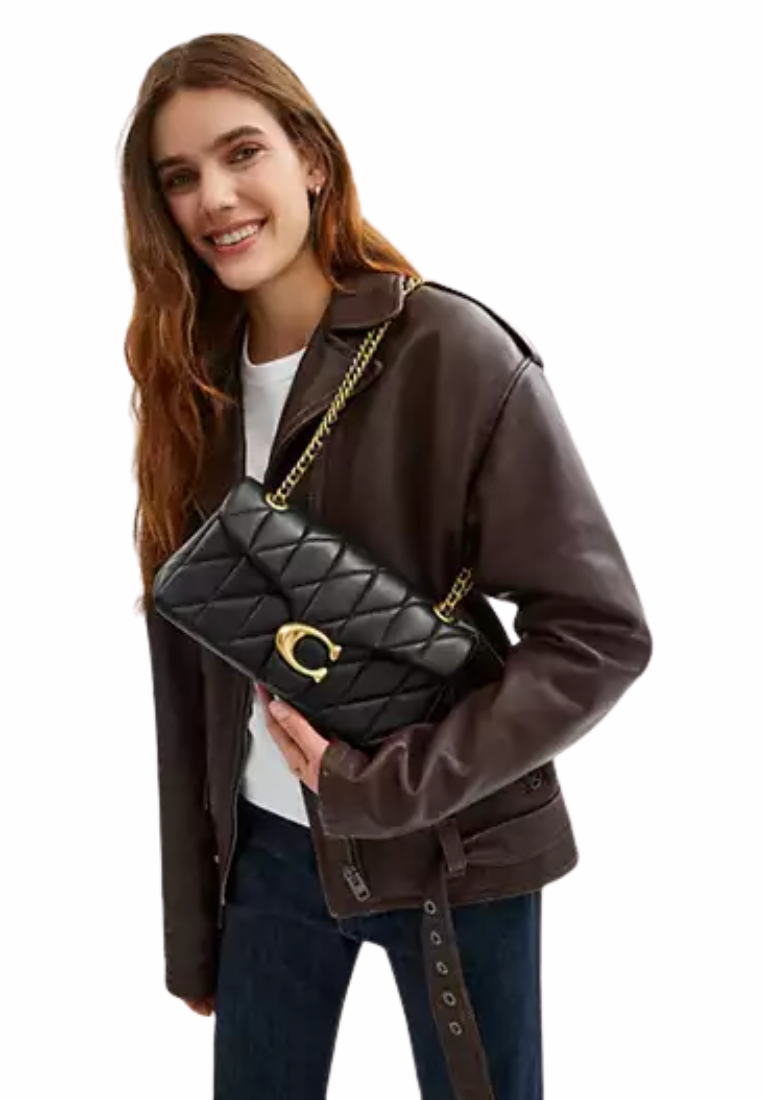 Coach Tabby Shoulder Bag 26 With Pillow Quilting In Brass Black CP150