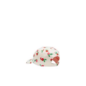 Kate Spade Tossed Strawberry Printed Baseball Cap In Cream KS1004359