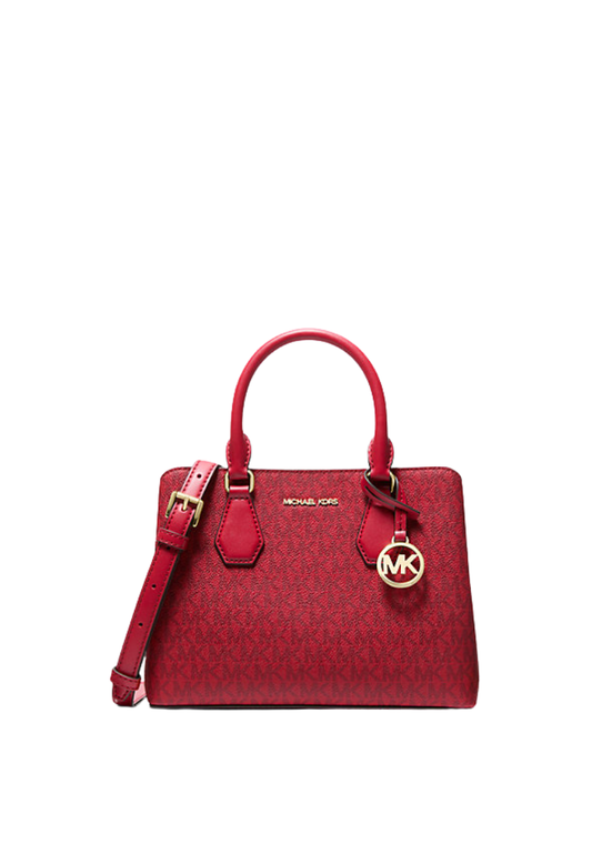 ( PREORDER ) Michael Kors Camille Small Signature Logo Satchel Bag In Husk 30F5GCAS6V