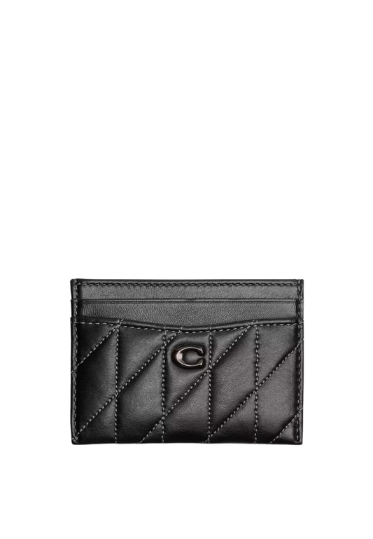 ( PREORDER ) Coach Essential With Pillow Quilting Card Case In Pewter Black CM434