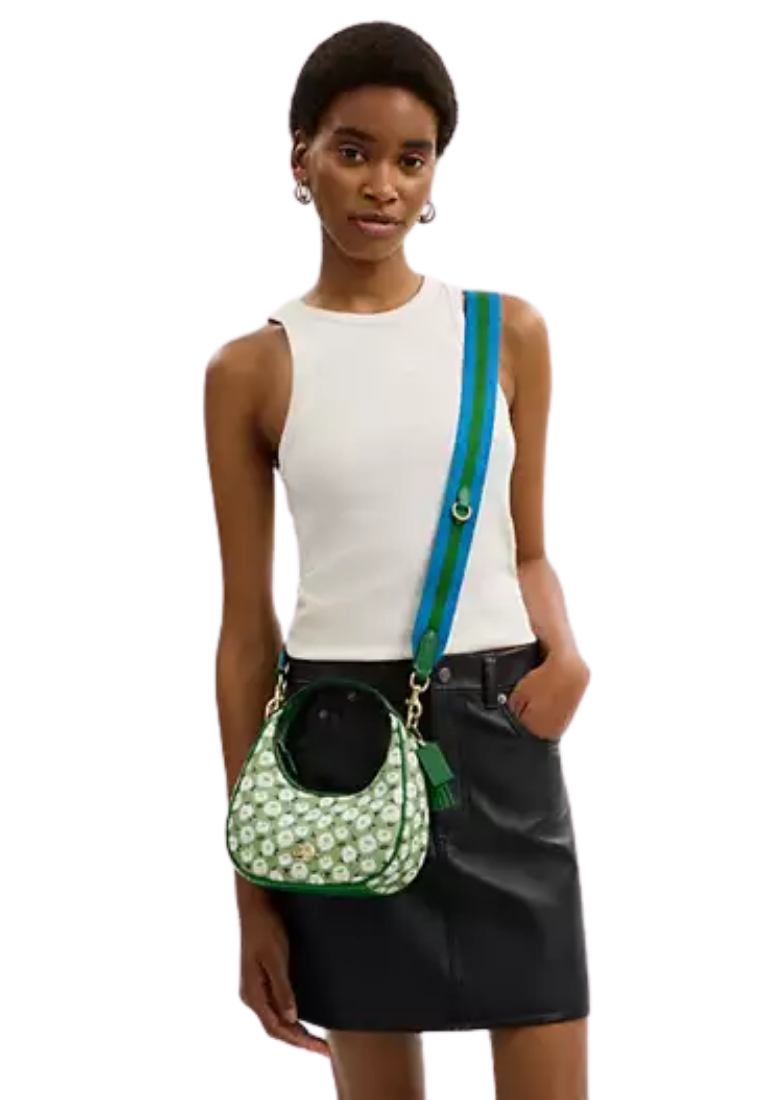 ( PREORDER ) Coach Carmen Mini With Floral Print Crossbody Bag In Kelly Multi CBI58