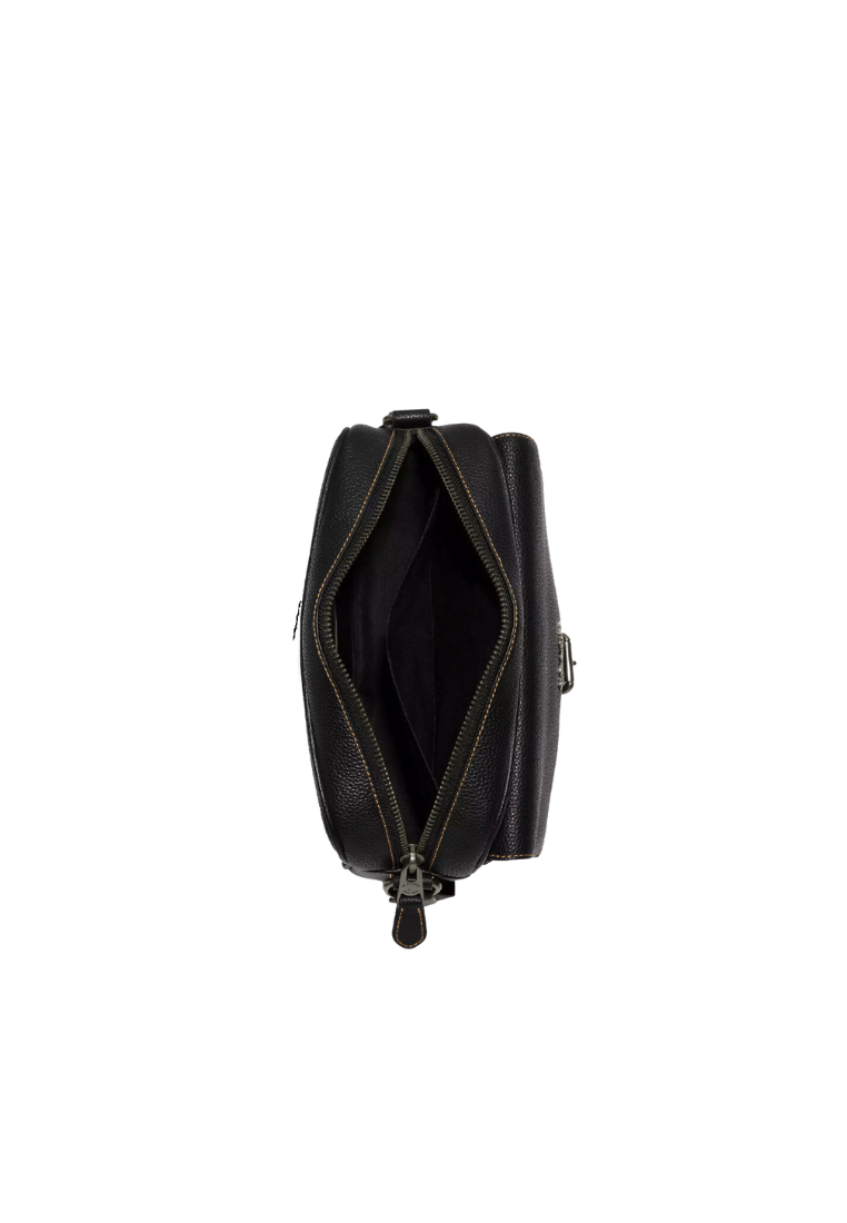 Coach Hudson Crossbody bag in Signature Canvas In Mahogany Black CR386