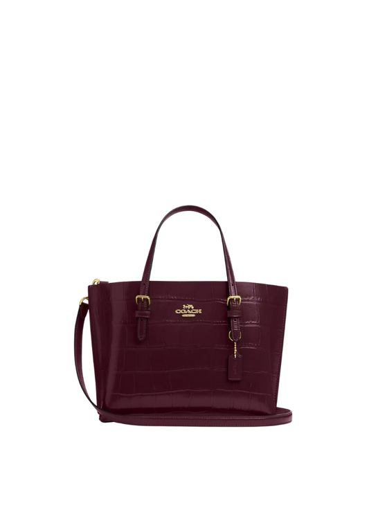 ( PREORDER ) Coach Mollie 25 Tote Bag In Dark Wine CW017