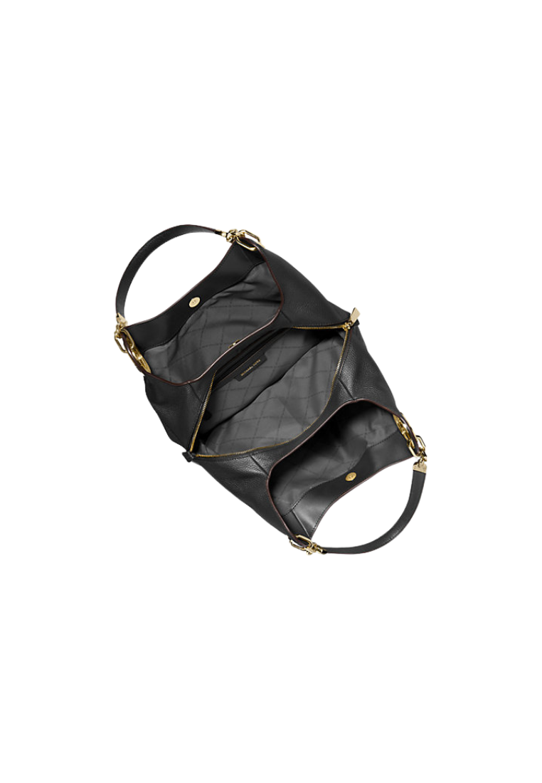 ( PREORDER ) Michael Kors Lillie Large Pebbled Leather Shoulder Bag In Black 30T9G0LE3L