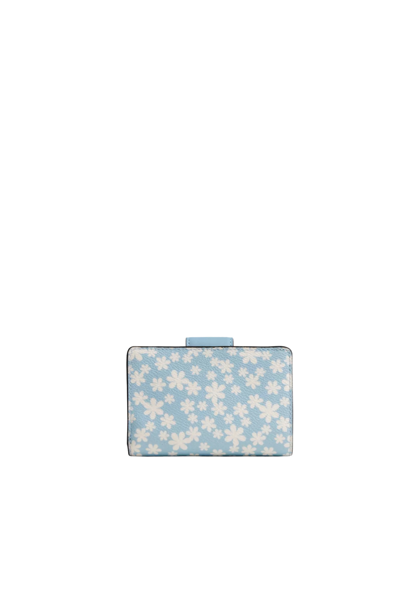 Coach Medium Corner Zip Wallet With Floral Print In Blue Multi CFA17