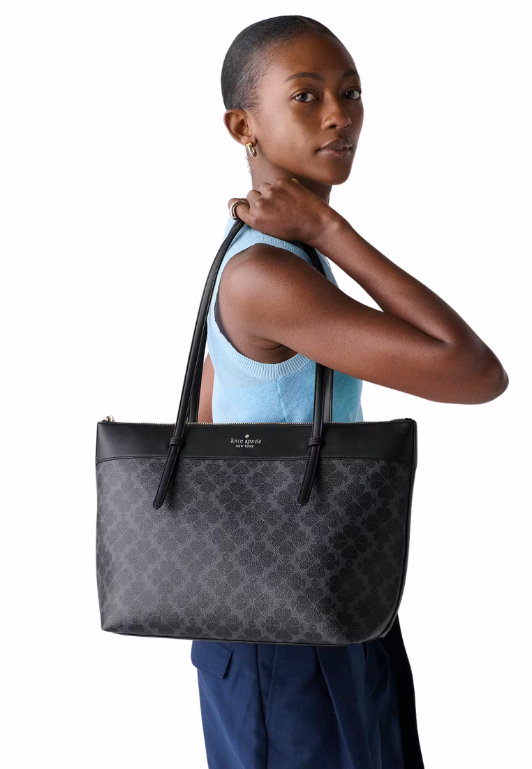 Kate Spade All Day Tote Bag Spade Flower In Black KO142