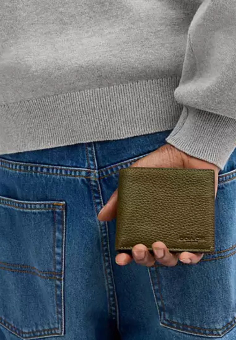Coach ID Billfold Wallet In Olive CFG61