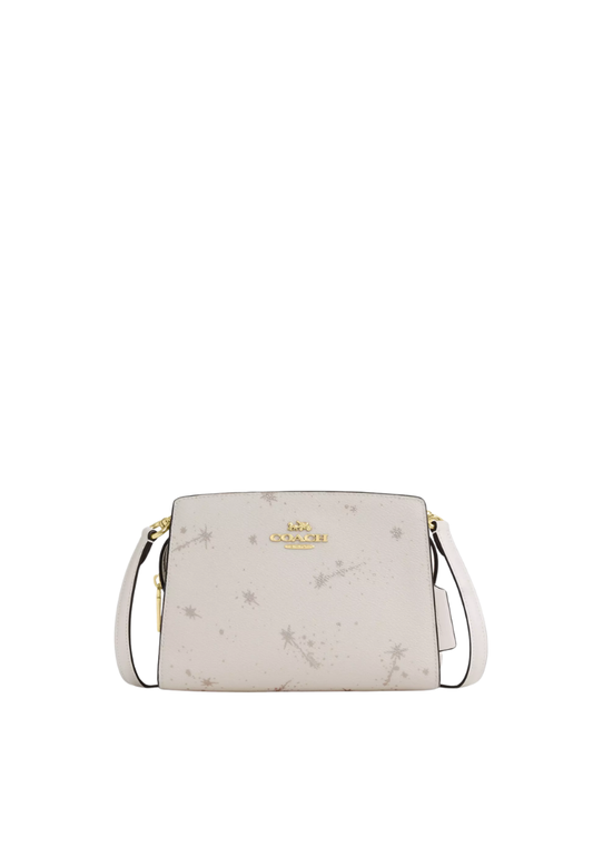 ( PREORDER ) Coach Gia With Star Print Crossbody Bag In Novelty Leather Silver CCK78