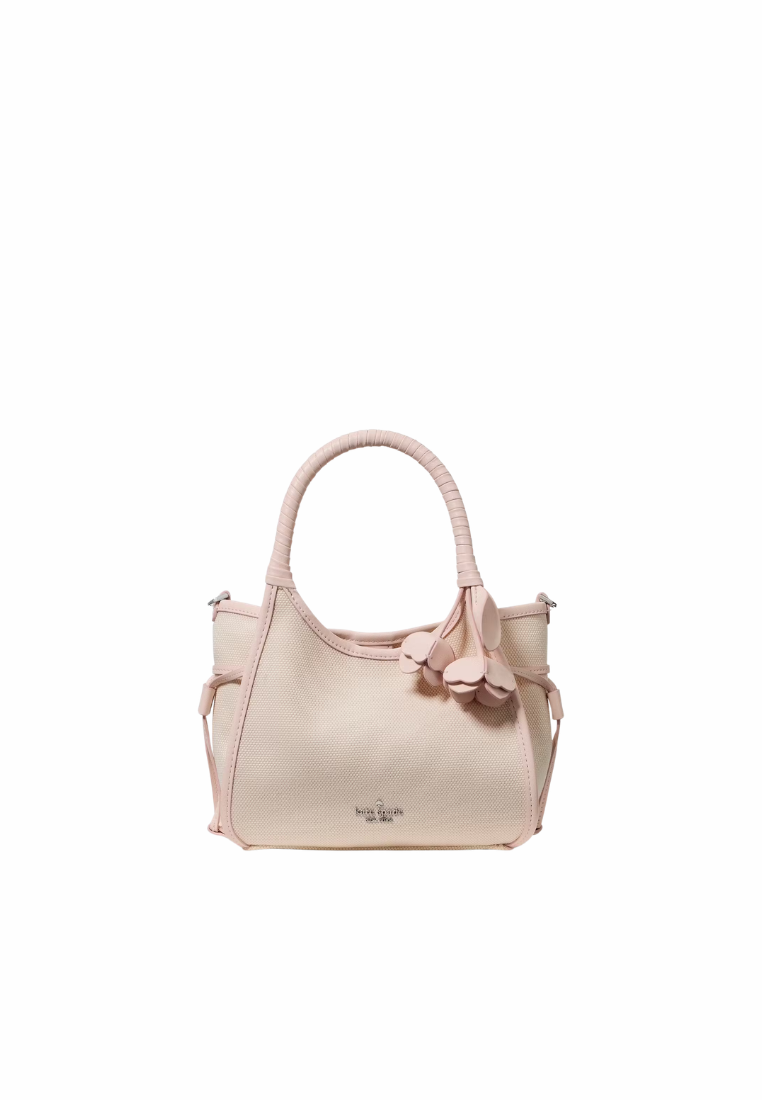Kate Spade Stash Top handle Canvas Floral Small In Pearl Pink KN646