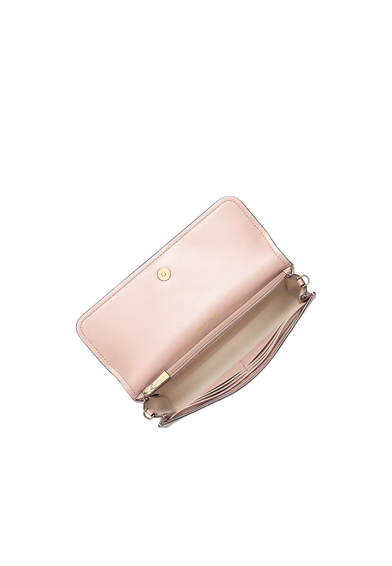 ( PREORDER ) Michael Kors Jet Set Small Signature Signature Logo Smartphone Crossbody bag In Vanilla/Soft Pink 32S6GJ6C5B