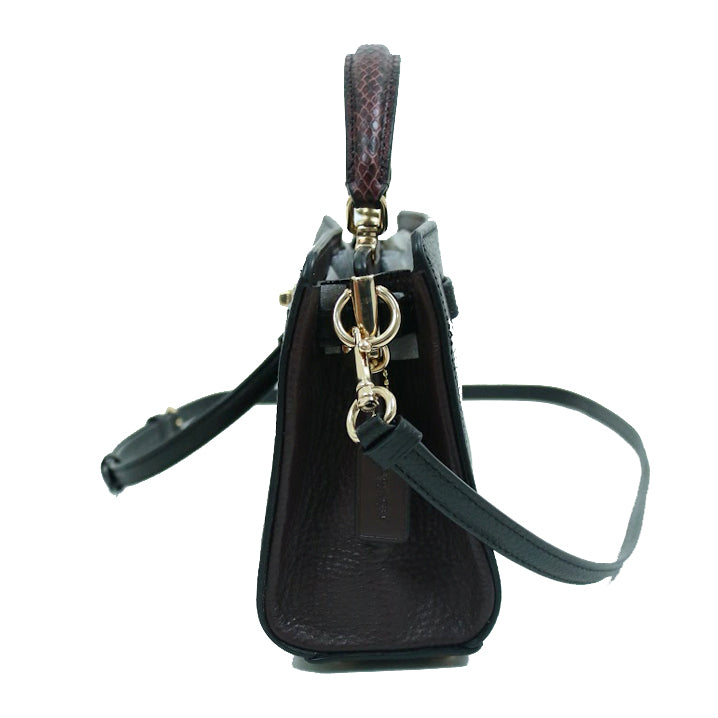 ( AS IS ) Coach Mini Lane C8687 Top Handle Crossbody Bag In Black Multi