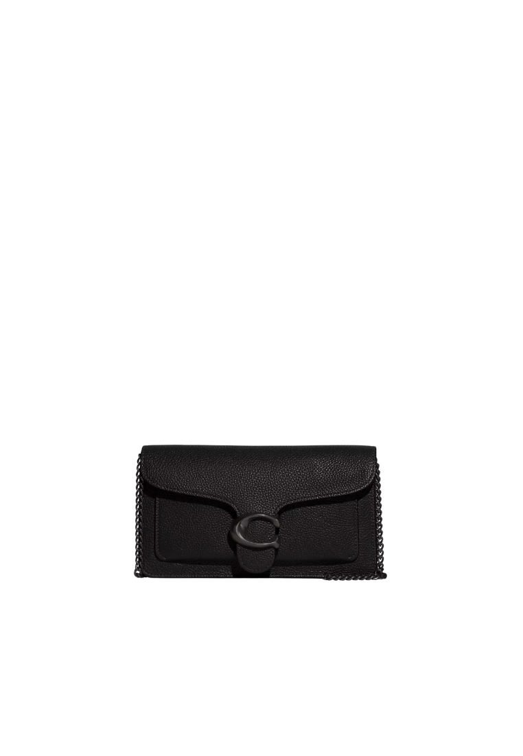 ( PREORDER ) Coach Tabby Chain Clutch In Pewter Black CE772