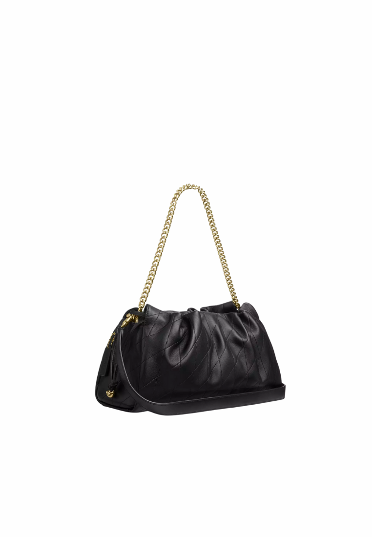 ( PREORDER ) Coach Faye Large With Quilting Shoulder Bag In Gold Black CCZ58