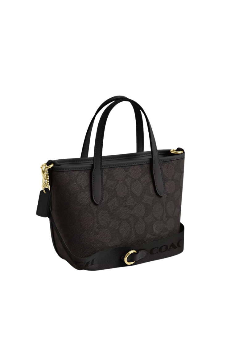 ( PREORDER ) Coach City Mini Tote Bag In Gold Walnut Black CW032