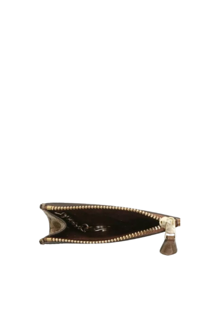 Coach Mini Skinny ID Case 88208 With Signature Canvas In Khaki Saddle