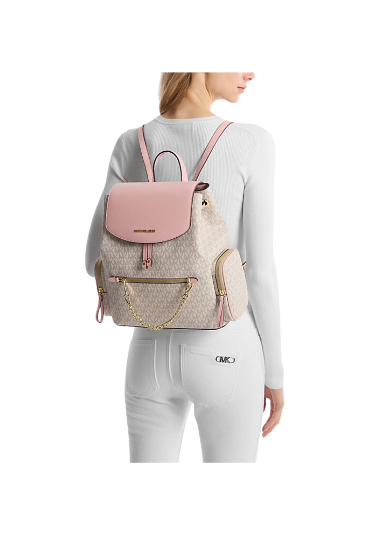 ( PREORDER ) Michael Kors Jet Set Large Logo Backpack In Powder Blush Multi 35T1GTTB3B