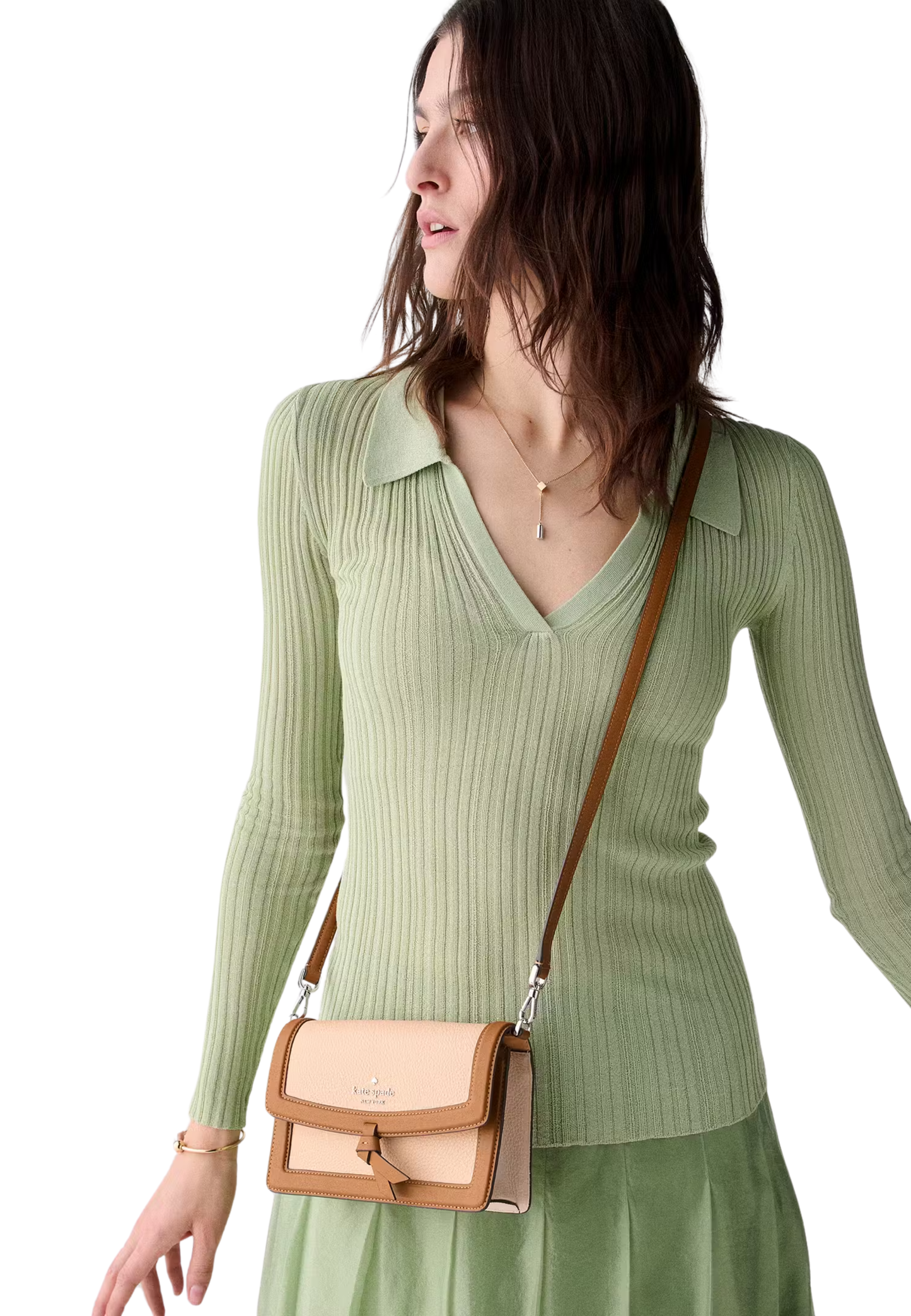 Kate Spade Knott Mini Crossbody Bag In Crisp Peach Multi KM610