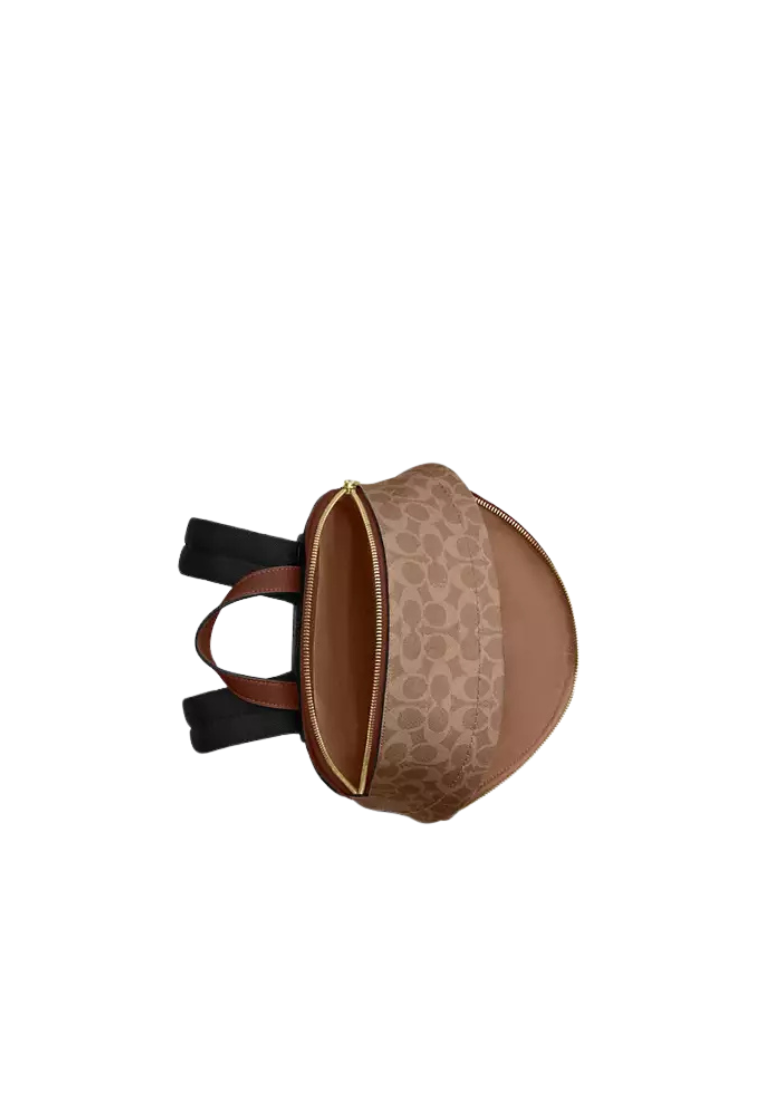 Coach Taylor Backpack In Signature Canvas In Tan Brown CDW76