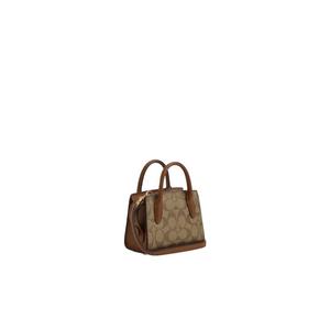 Coach Andrea Mini Carryall Crossbody Bag Signature Canvas In Khaki Saddle 2 CO975