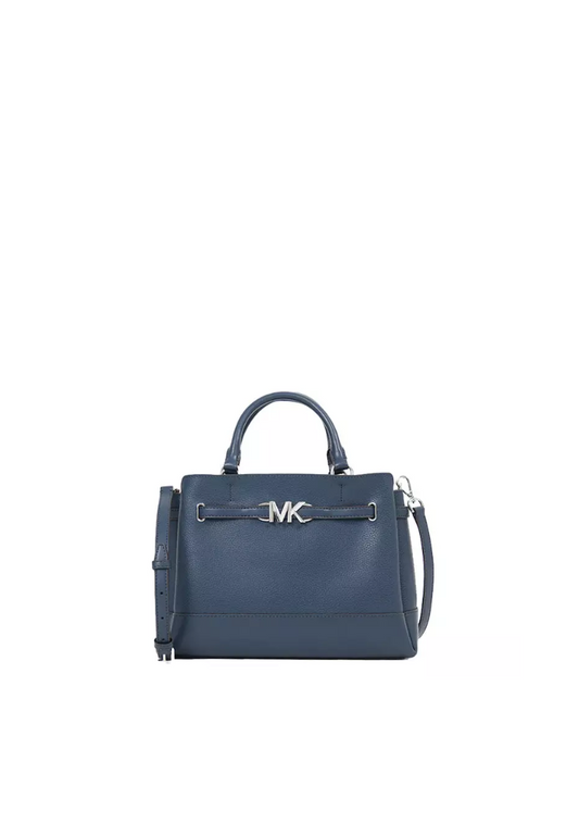 Michael Kors Reed Large Leather Satchel Bag In Navy 35S3S6RS3T