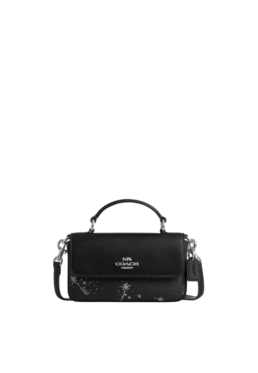 ( PREORDER ) Coach Mini Josie With Star Print Top Handle In Novelty Leather Silver CCK82