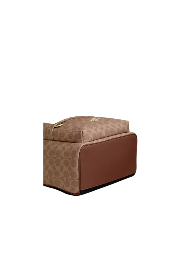 Coach Taylor Backpack In Signature Canvas In Tan Brown CDW76